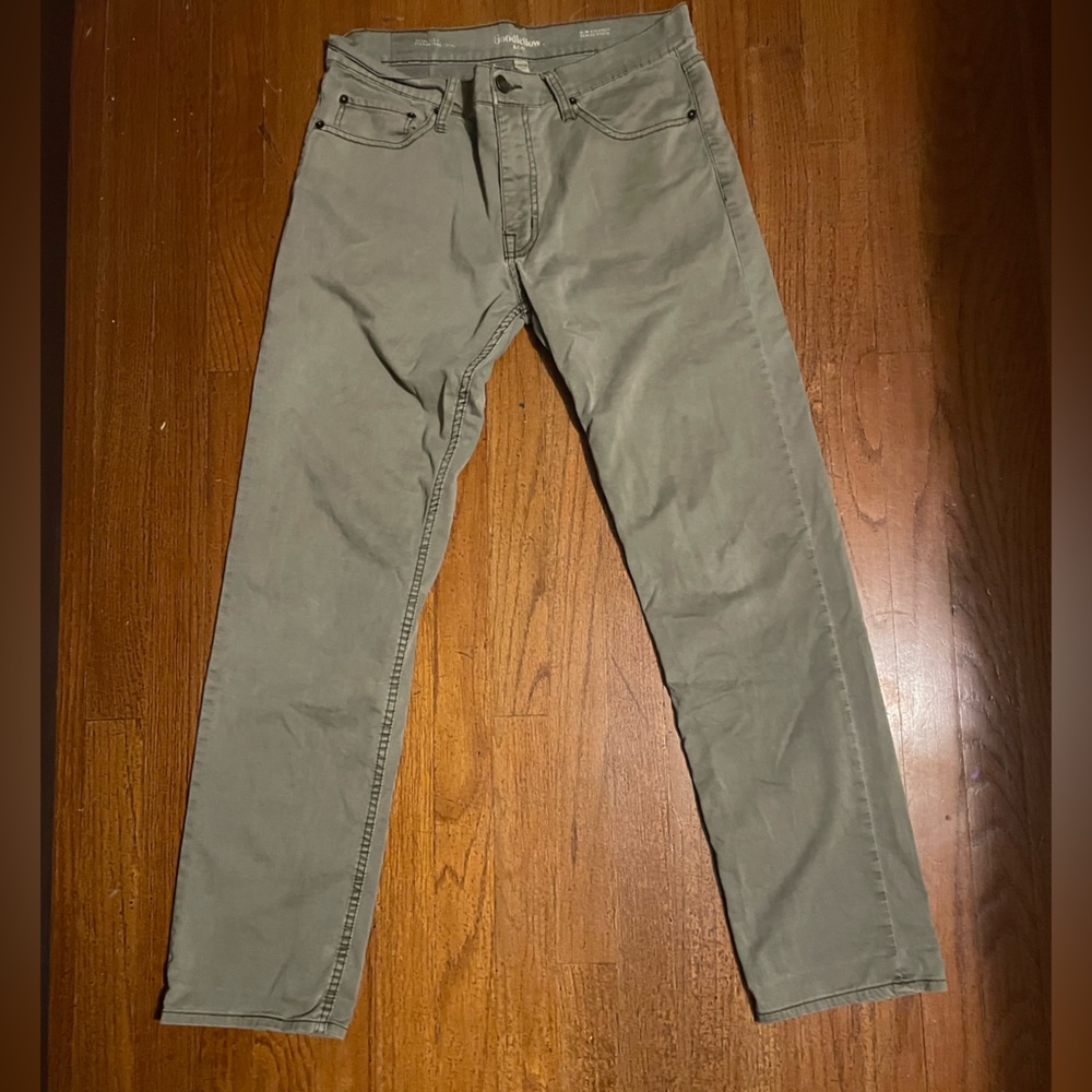 Green canvas pants